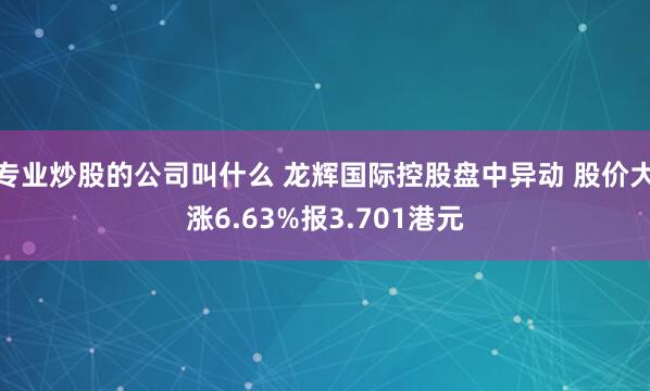 专业炒股的公司叫什么 龙辉国际控股盘中异动 股价大涨6.63%报3.701港元