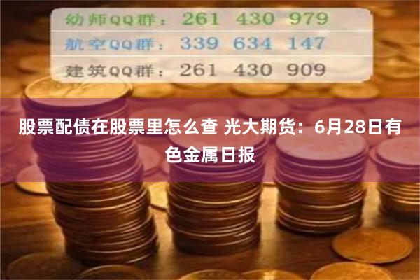 股票配债在股票里怎么查 光大期货：6月28日有色金属日报